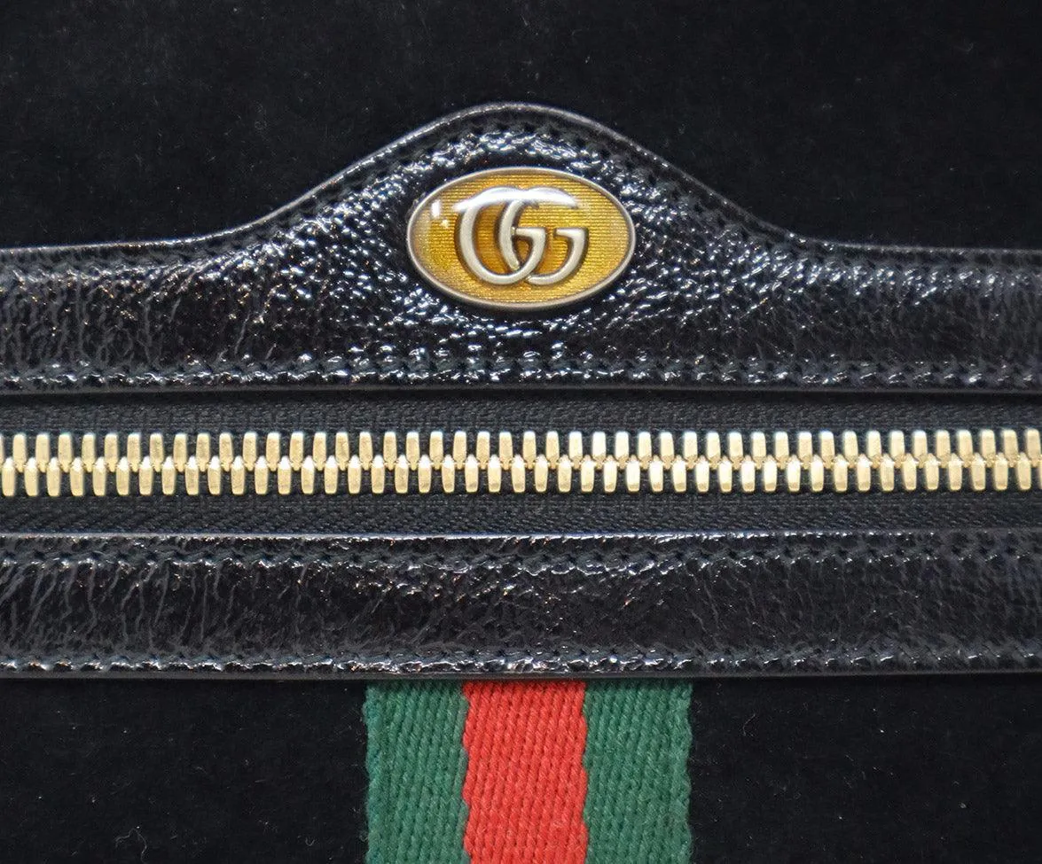 Gucci Black Suede Small Ophidia Bag Fannypack