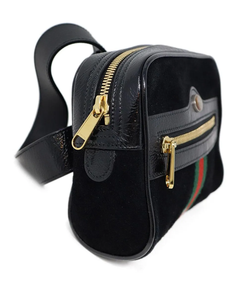 Gucci Black Suede Small Ophidia Bag Fannypack