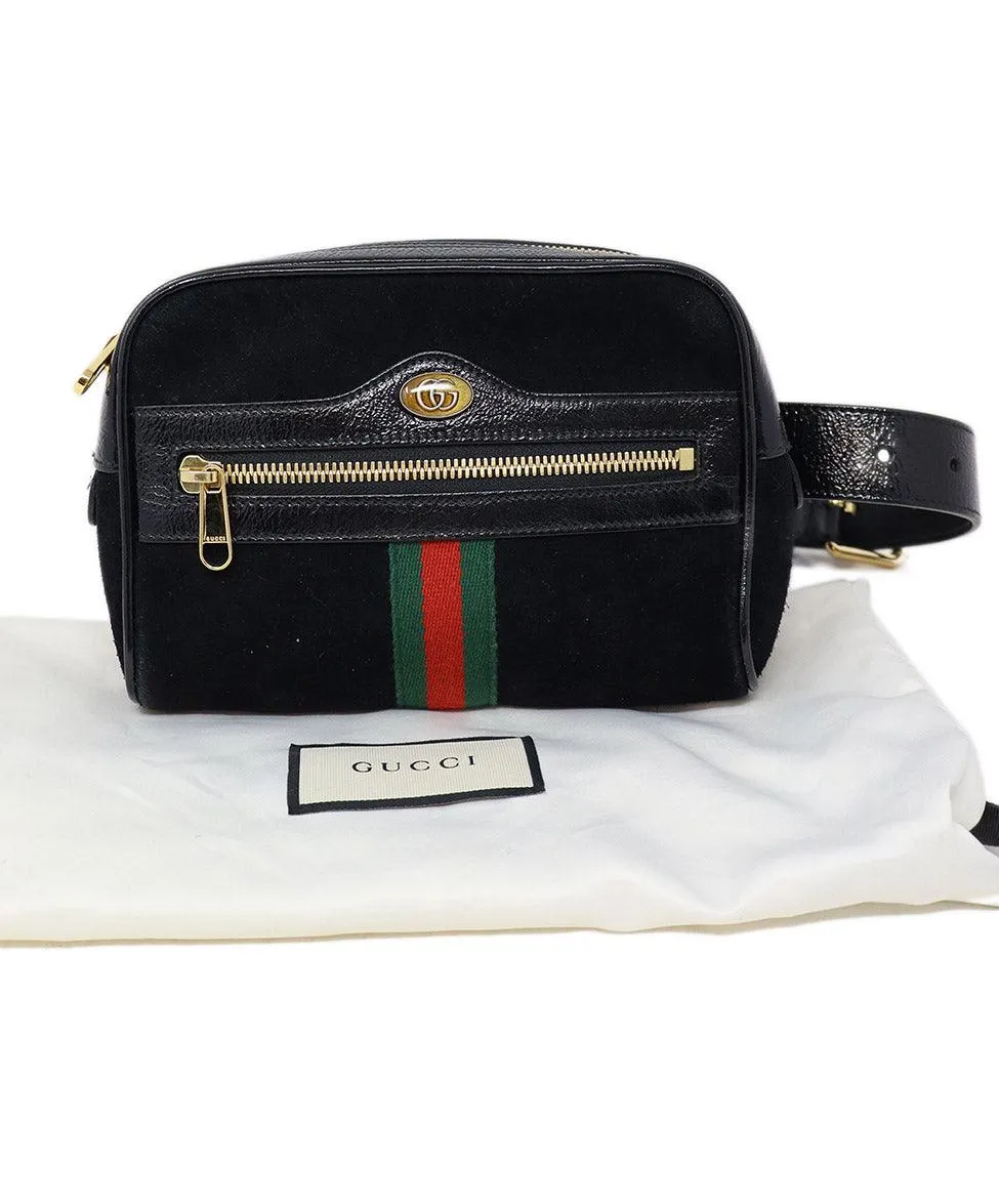 Gucci Black Suede Small Ophidia Bag Fannypack