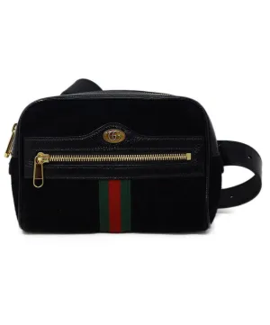 Gucci Black Suede Small Ophidia Bag Fannypack
