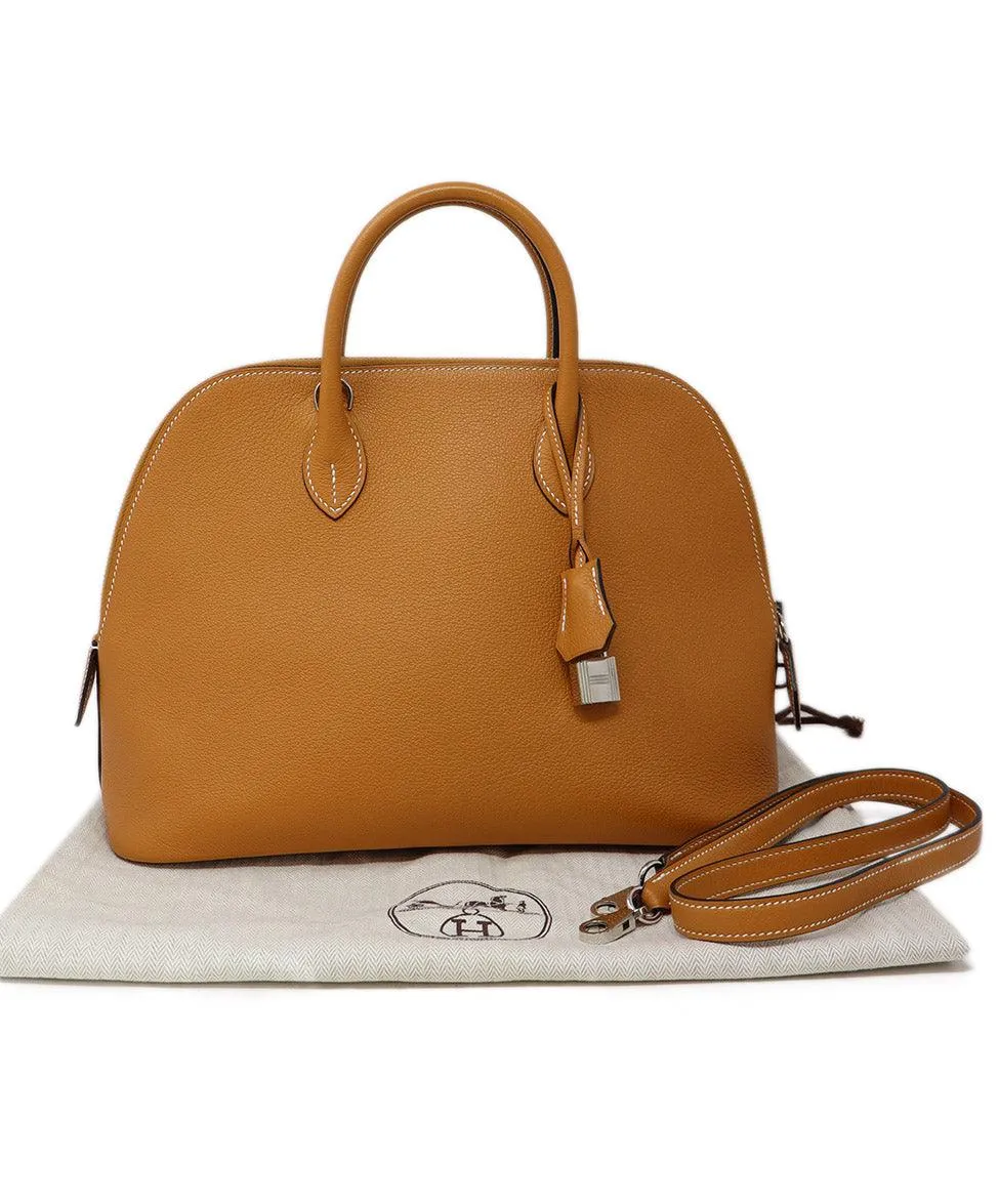 Hermes 2017 Gold Togo Leather Bolide 31 Bag