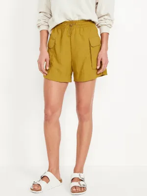 High-Waisted Cargo Utility Shorts for Women -- 5-inch inseam