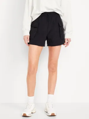 High-Waisted Cargo Utility Shorts for Women -- 5-inch inseam