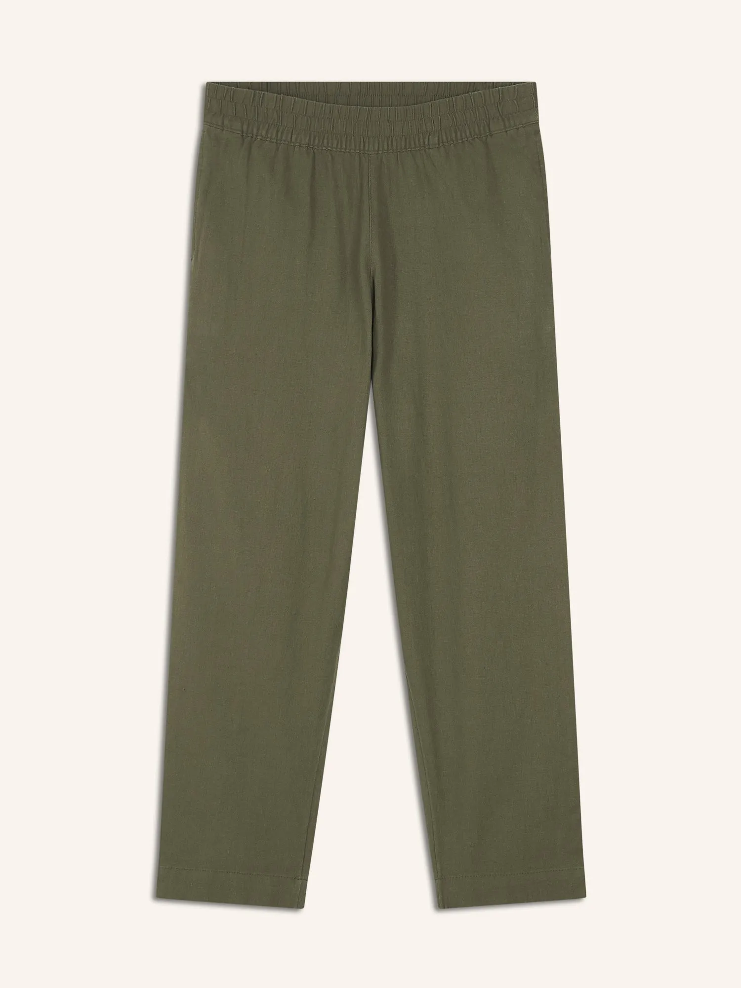 High-Waisted Linen-Blend Straight Pants for Women