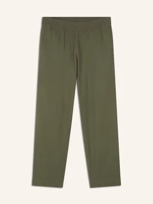 High-Waisted Linen-Blend Straight Pants for Women