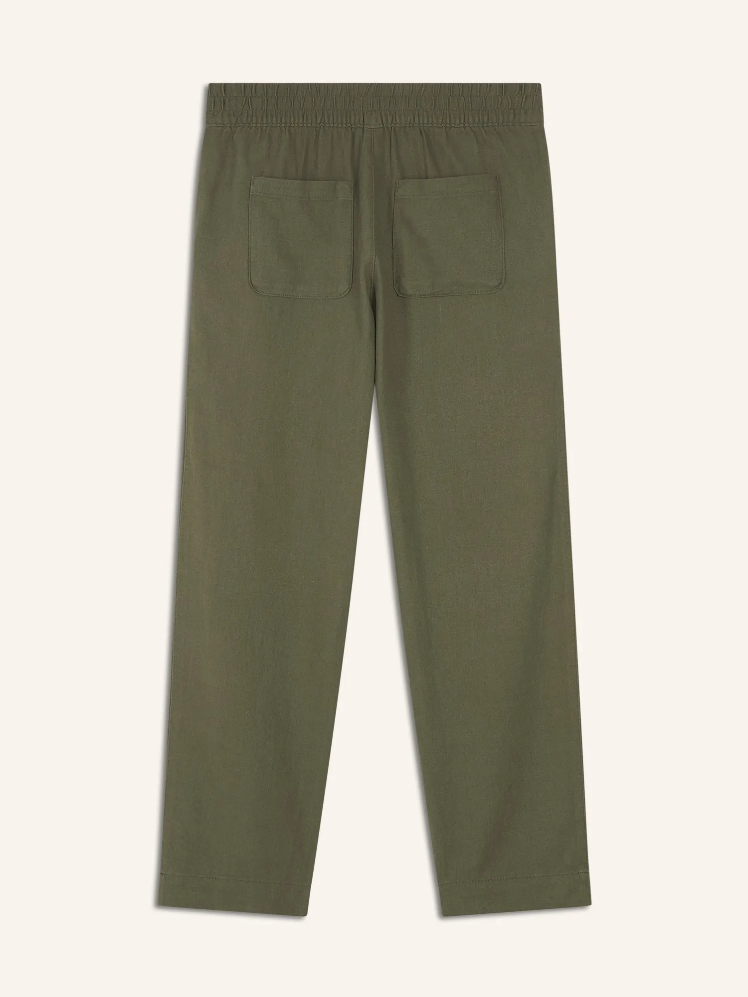 High-Waisted Linen-Blend Straight Pants for Women