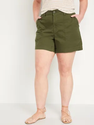 High-Waisted OGC Utility Chino Shorts for Women -- 5-inch inseam