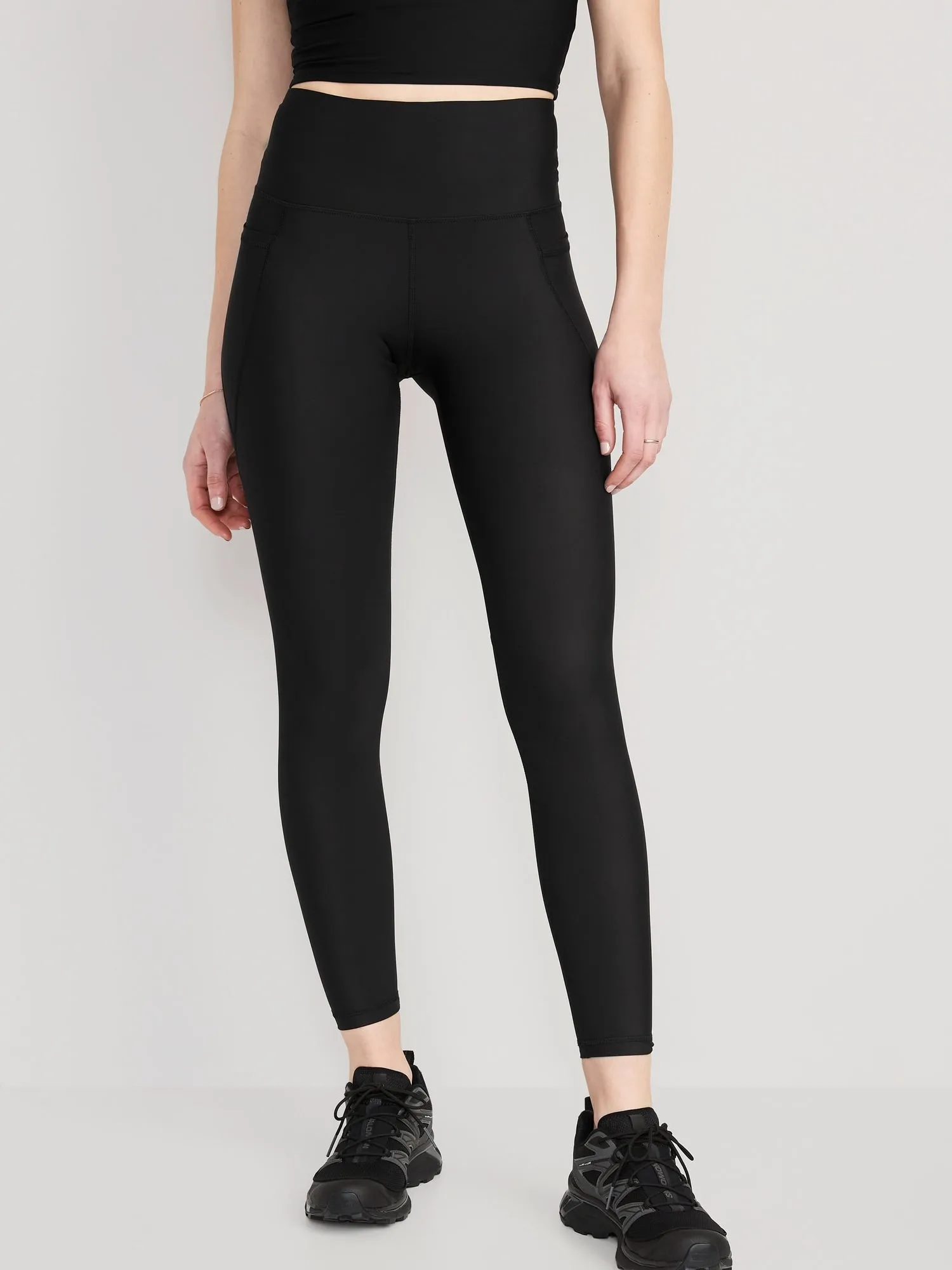 High-Waisted PowerSoft 7/8-Length Side-Pocket Leggings For Women