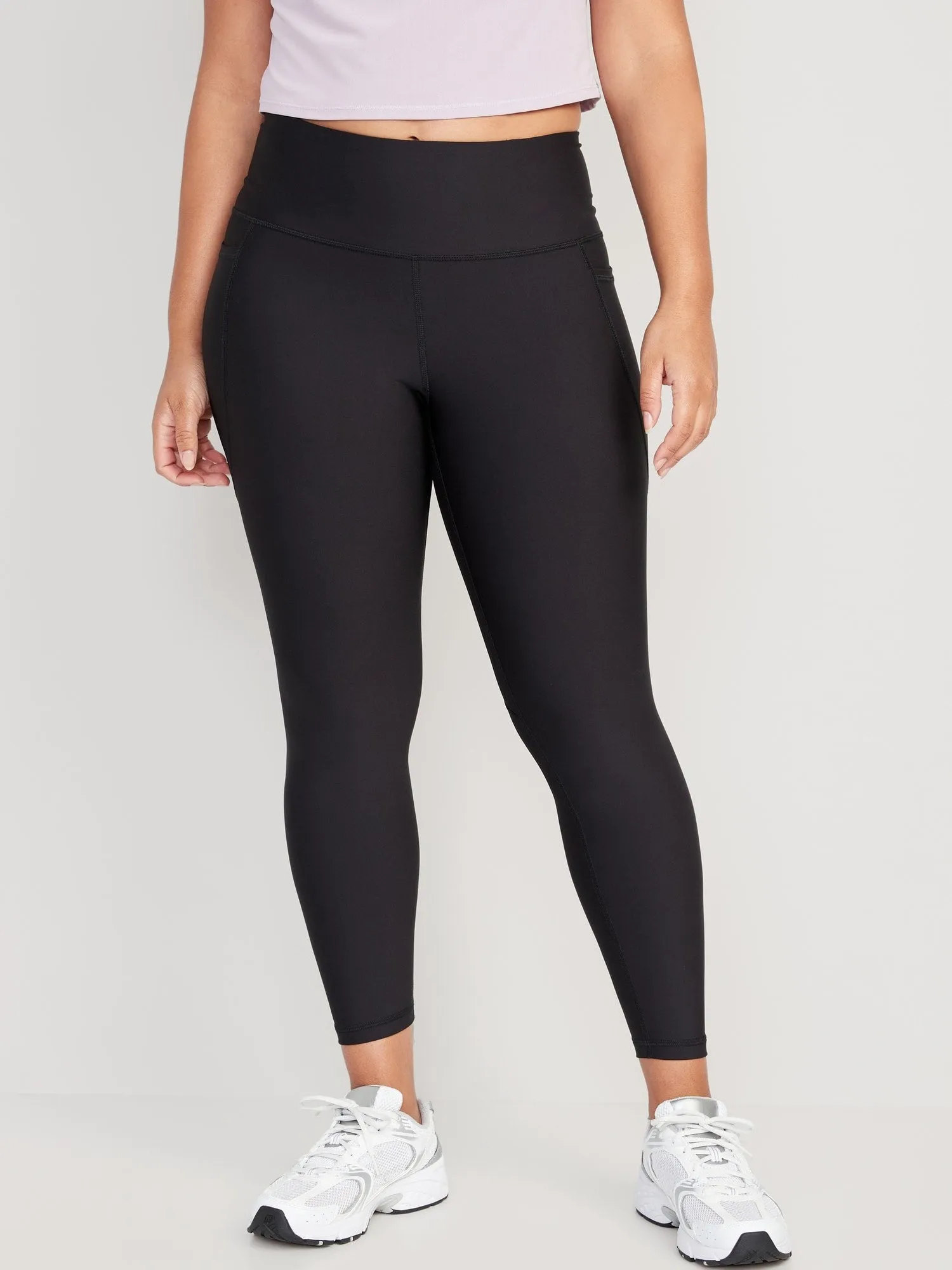 High-Waisted PowerSoft 7/8-Length Side-Pocket Leggings For Women