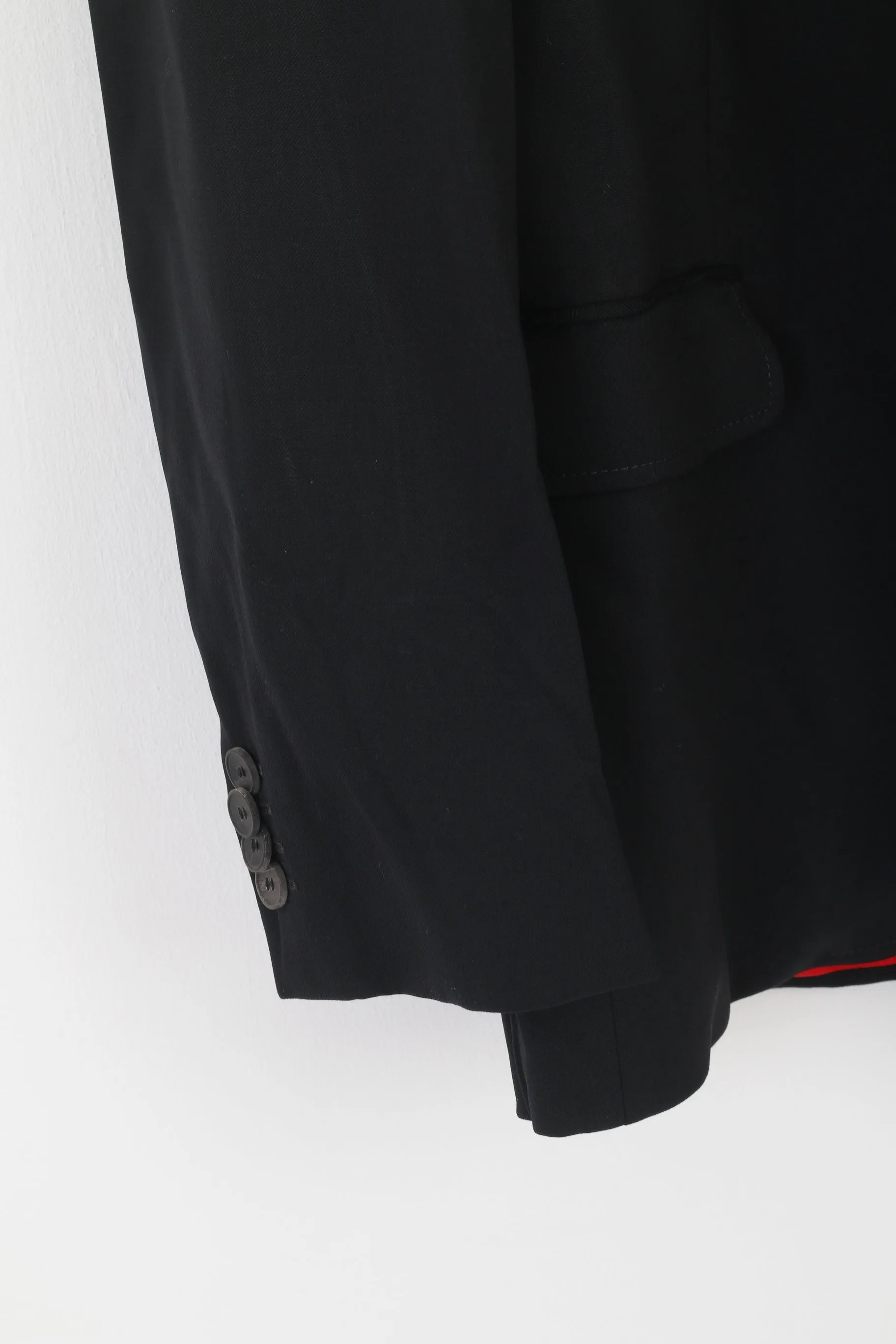 Hugo Boss Men 48 38 Blazer Black Wool Aiko Heise Vintage Single Breasted Jacket