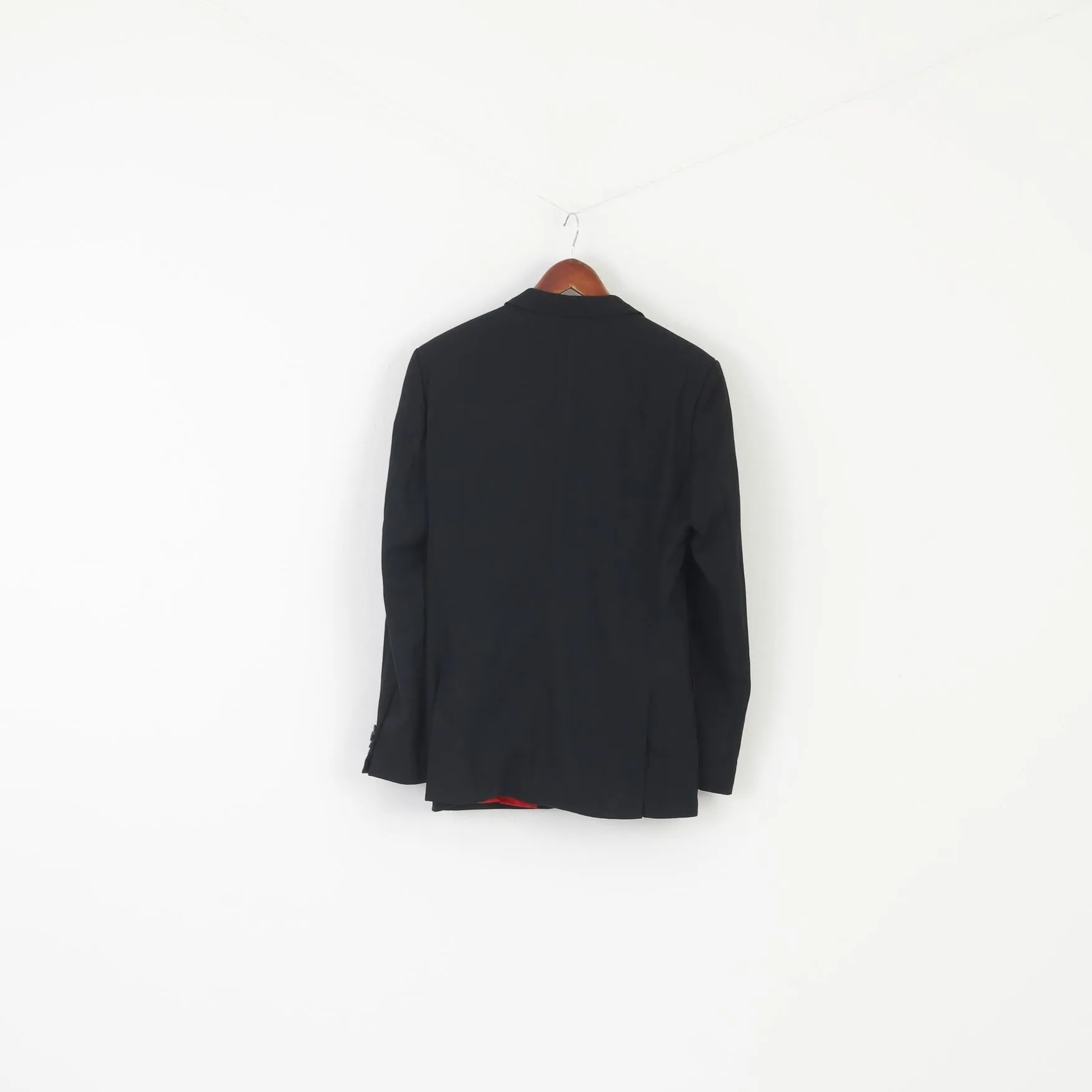 Hugo Boss Men 48 38 Blazer Black Wool Aiko Heise Vintage Single Breasted Jacket