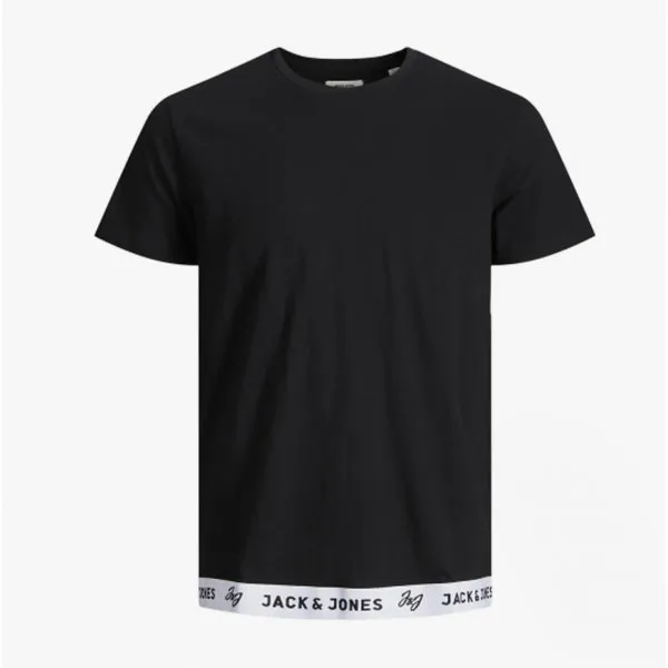 Jack & Jones RICKO Mens Cotton T-Shirt And Shorts Lounge Set Black