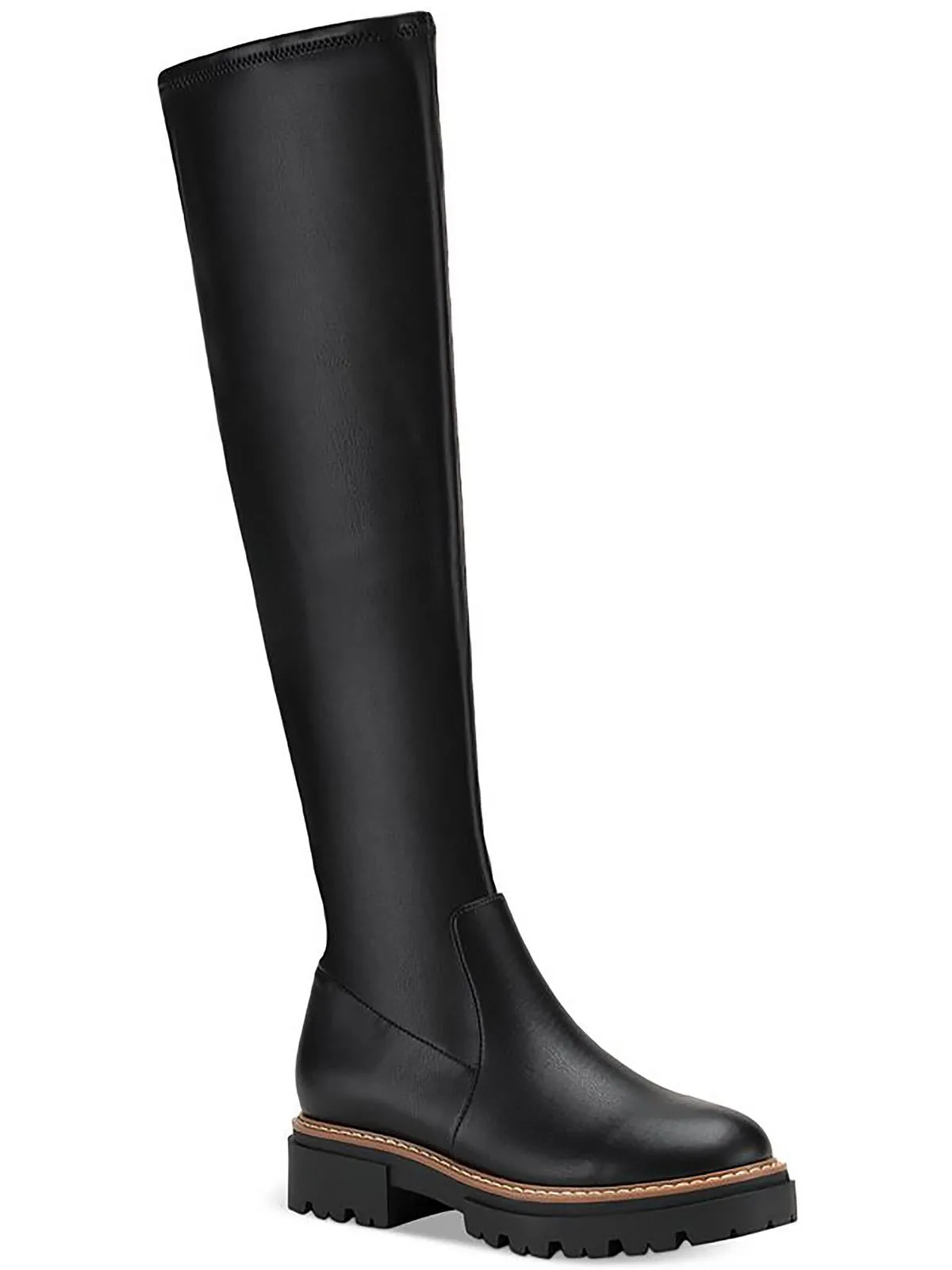 Jacksonn Womens Faux Suede Lug Sole Over-The-Knee Boots