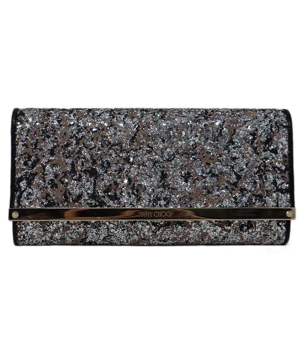 Jimmy Choo Metallic Glitter Clutch