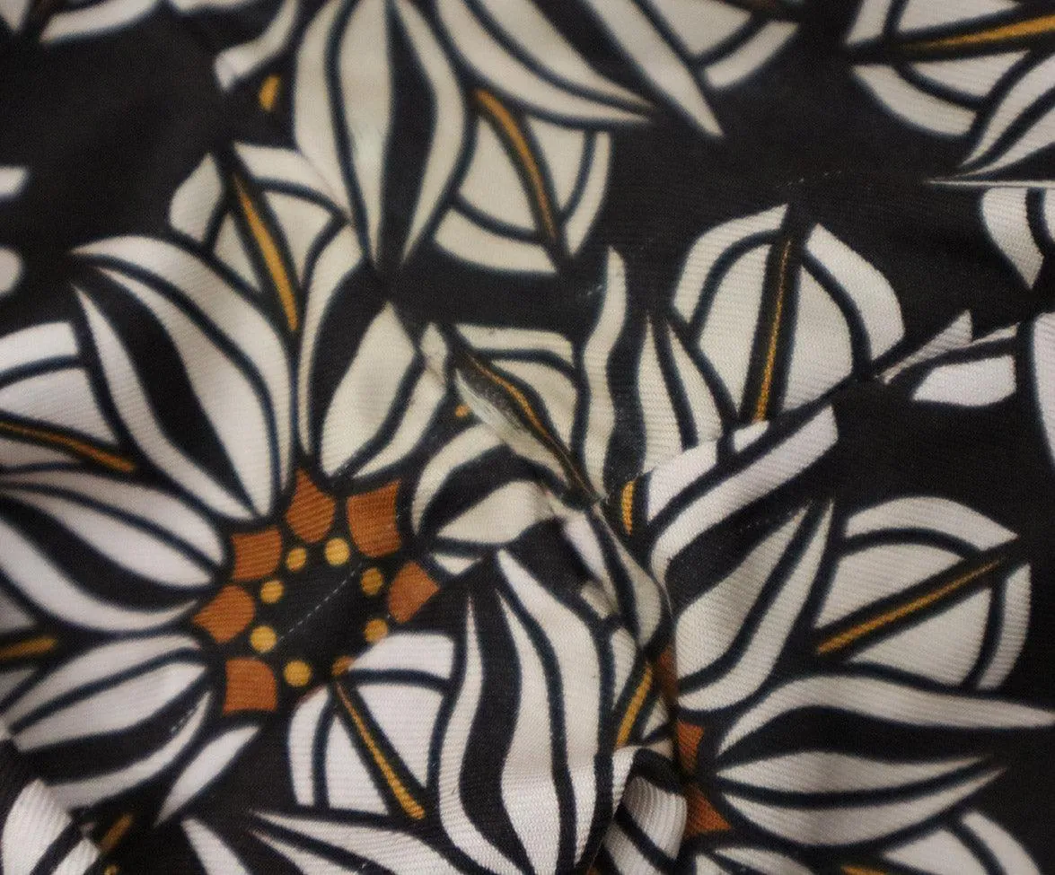 La Double J Brown & Pink Print Silk Shirt sz 10