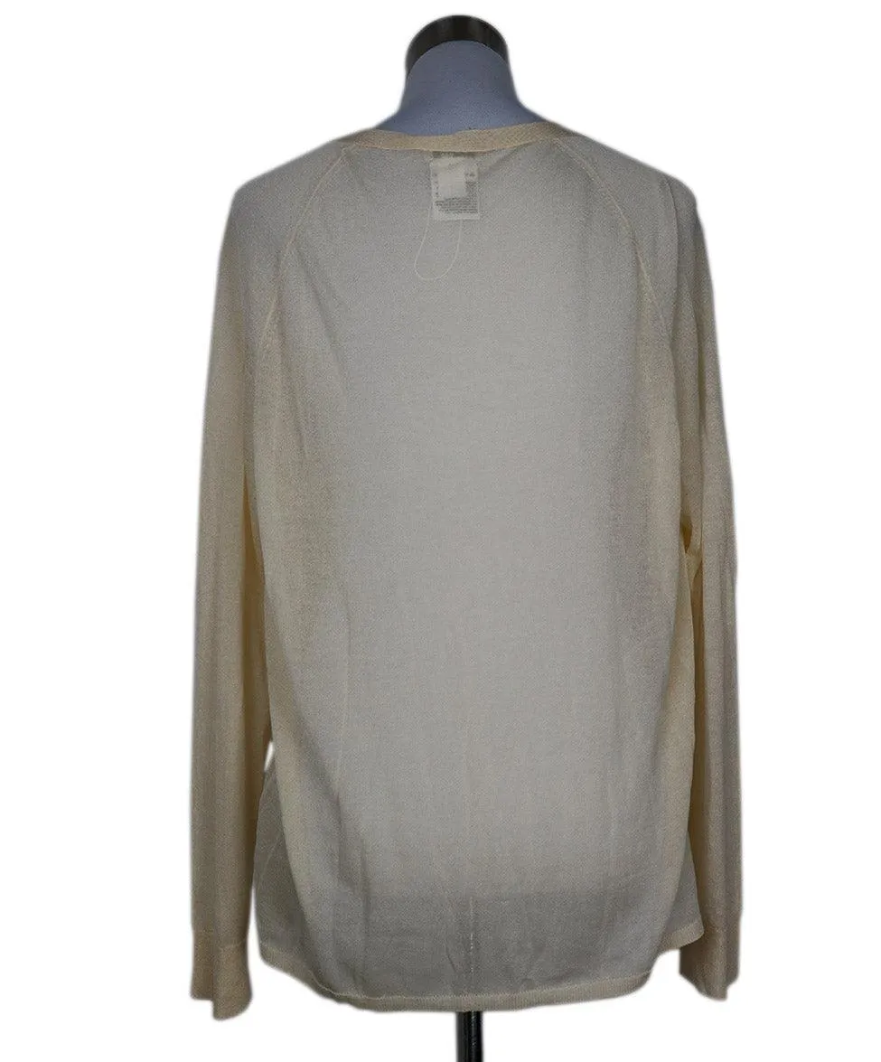Lafayette Cream Cardigan Sweater sz 10