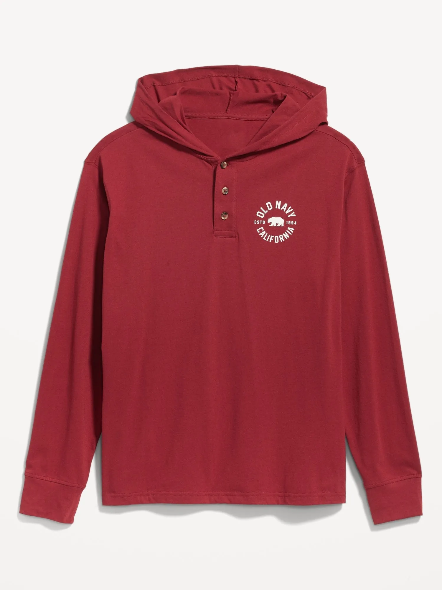 Lightweight Logo Pullover Henley Hoodie for Men Old-Navy