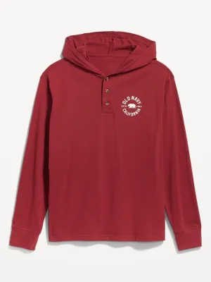 Lightweight Logo Pullover Henley Hoodie for Men Old-Navy