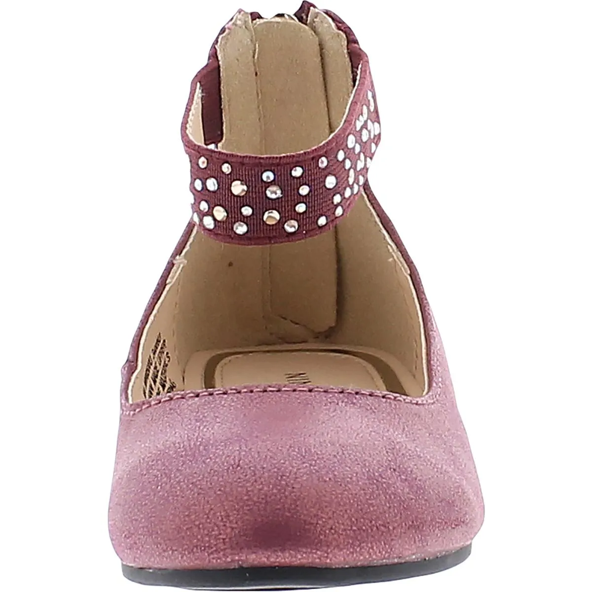 Lil Sena Faux Leather Embellished Ballet Flats