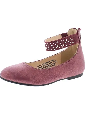 Lil Sena Faux Leather Embellished Ballet Flats