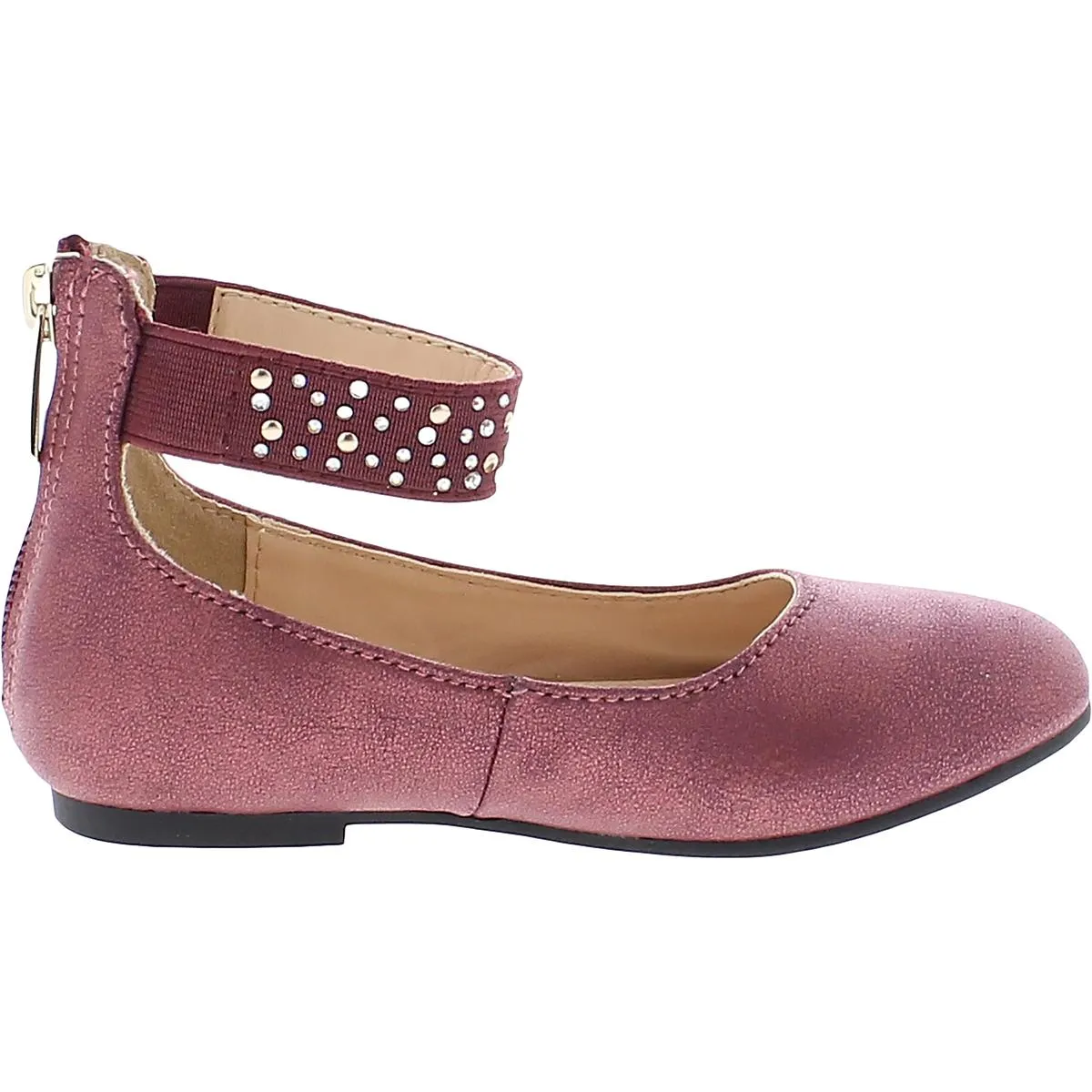 Lil Sena Faux Leather Embellished Ballet Flats