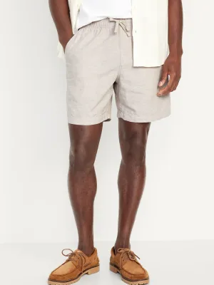 Linen-Blend Jogger Shorts for Men -- 7-inch inseam