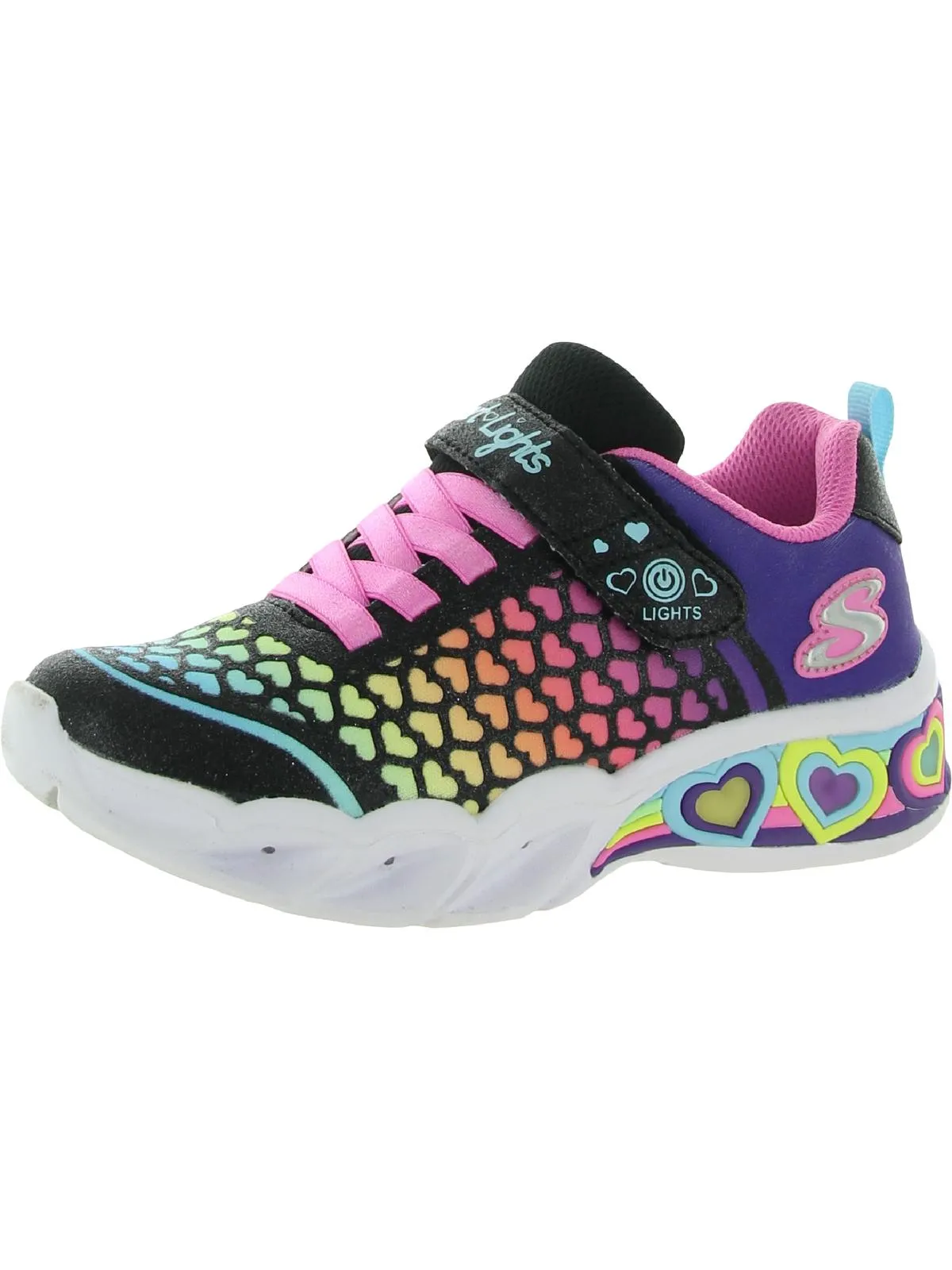 Lovely Colors Girls Glitter Slip On Light-Up Shoes