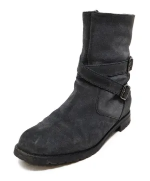 Manolo Blahnik Grey Suede & Shearling Boots sz 9