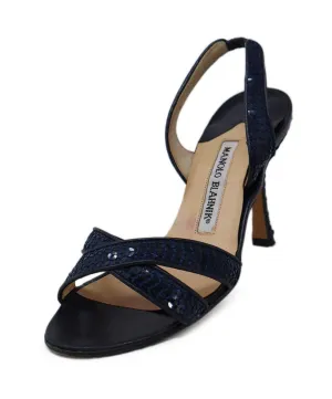 Manolo Blahnik Navy Sequins Heels sz 6
