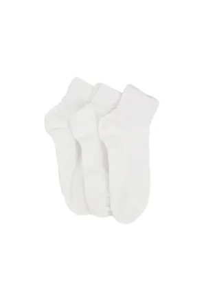 Men's 3 Pairs Plain Long Thick Socks,White