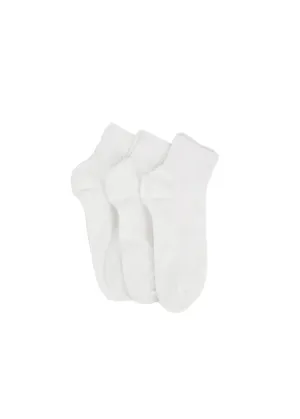 Men's 3 Pairs Plain Long Thin Socks,White
