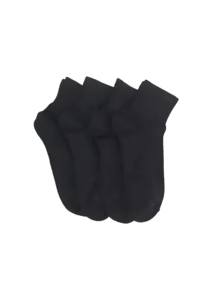 Men's 4 Pair Plain Solid Long Thin Socks,Black