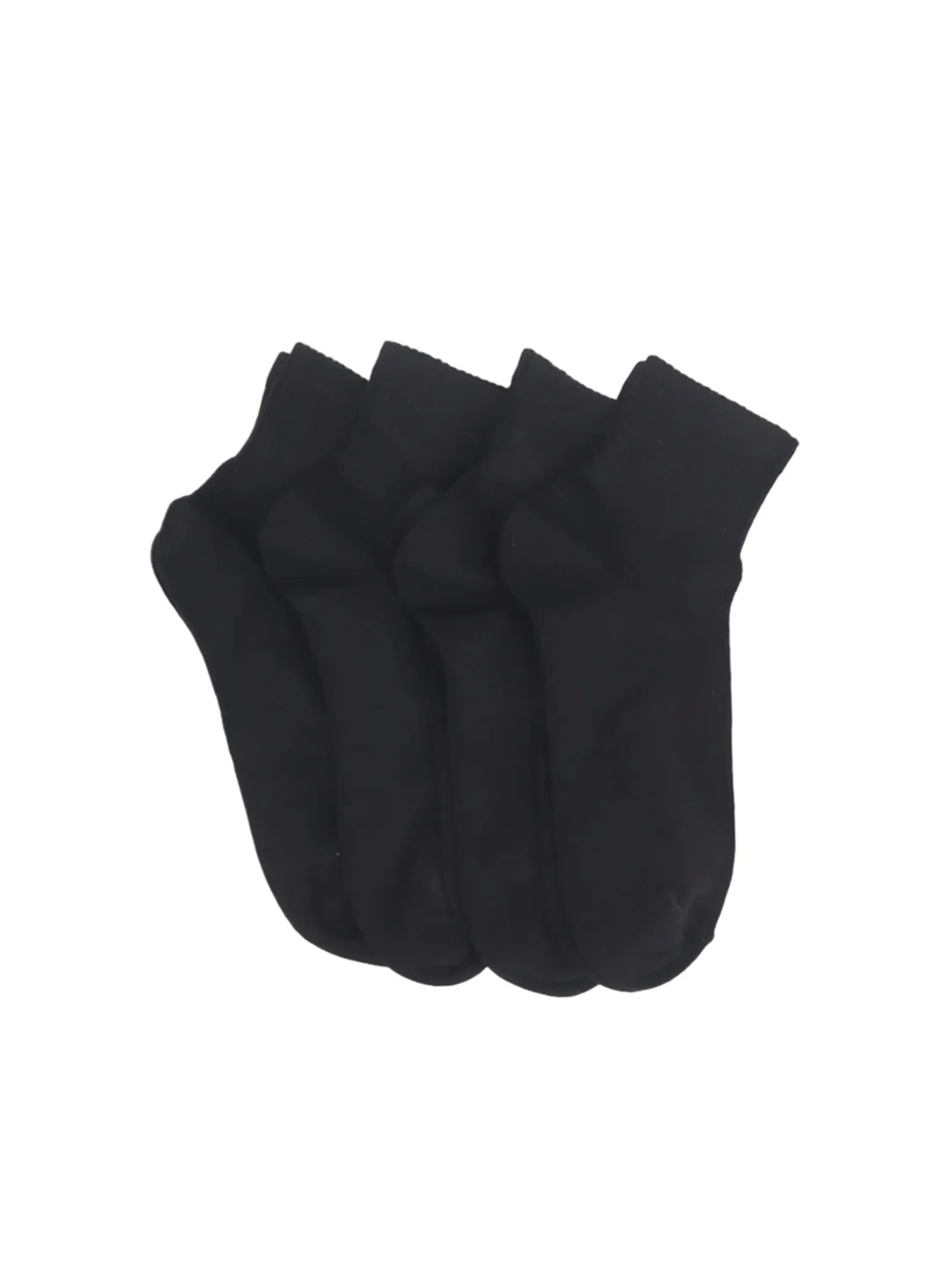Men's 4 Pair Plain Solid Long Thin Socks,Black
