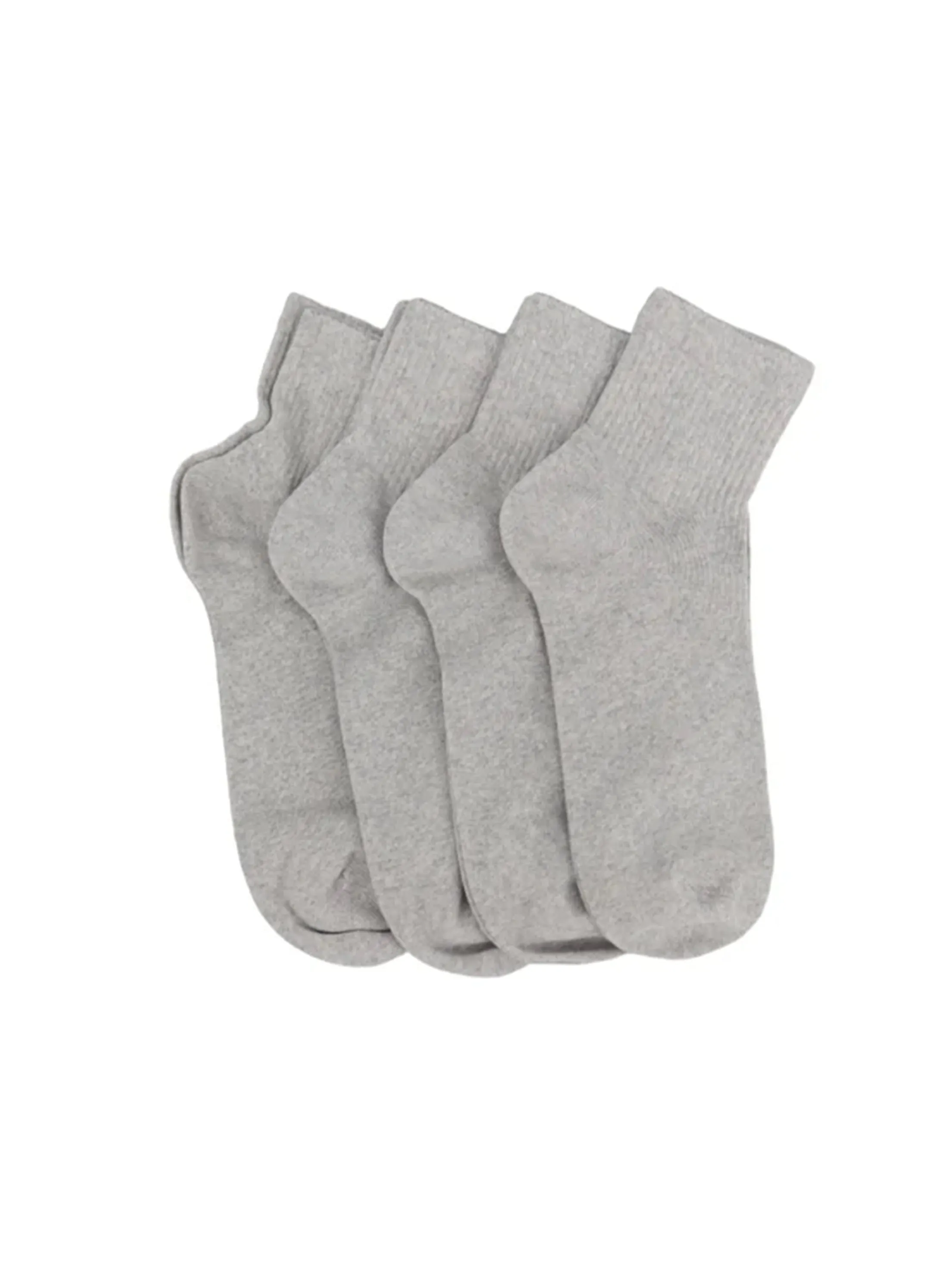 Men's 4 Pair Plain Solid Long Thin Socks,Light Grey