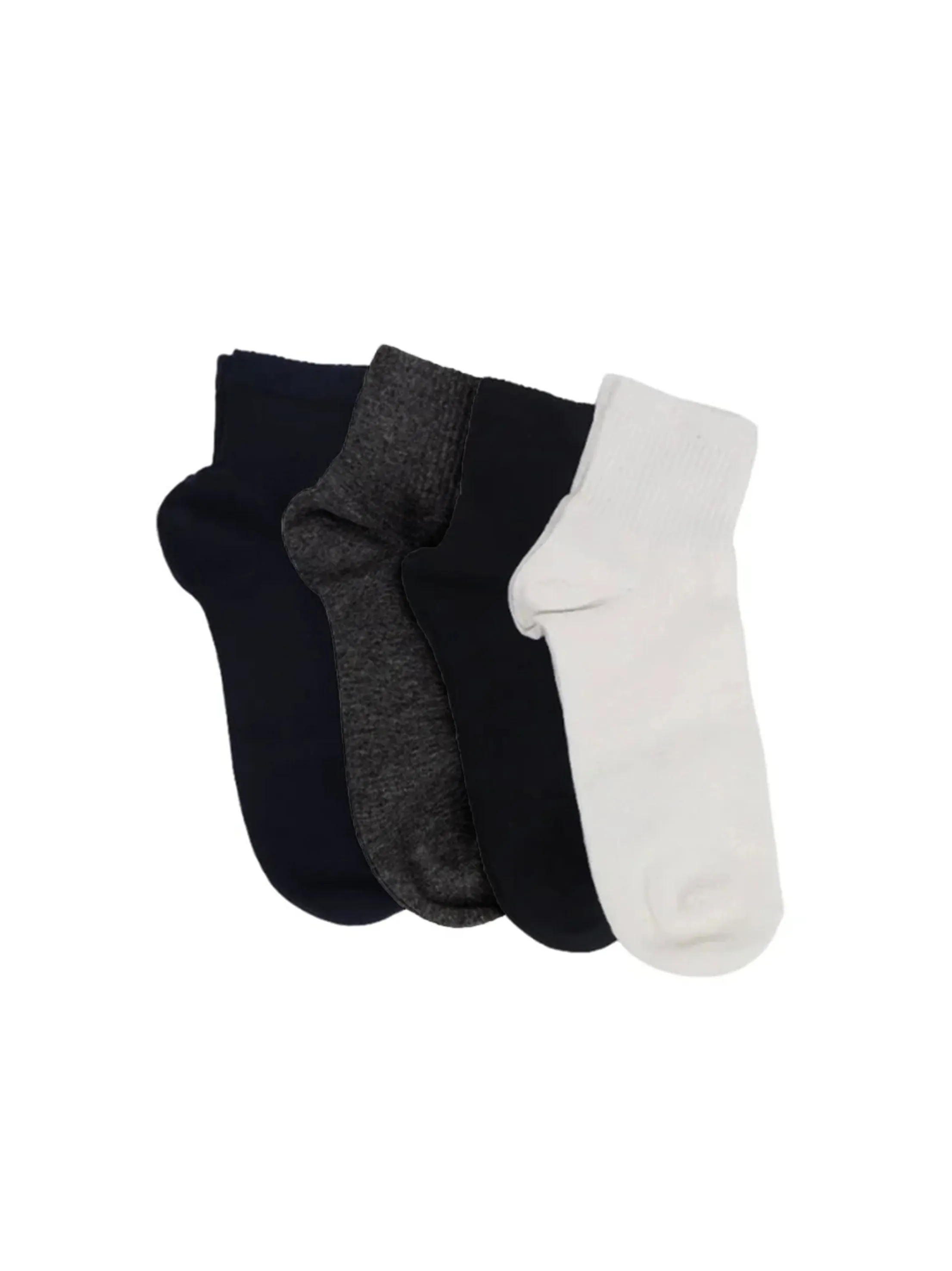 Men's 4 Pair Plain Solid Long Thin Socks,Multi