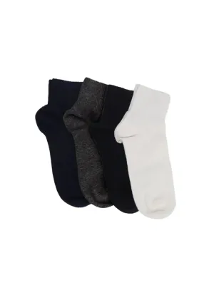 Men's 4 Pair Plain Solid Long Thin Socks,Multi