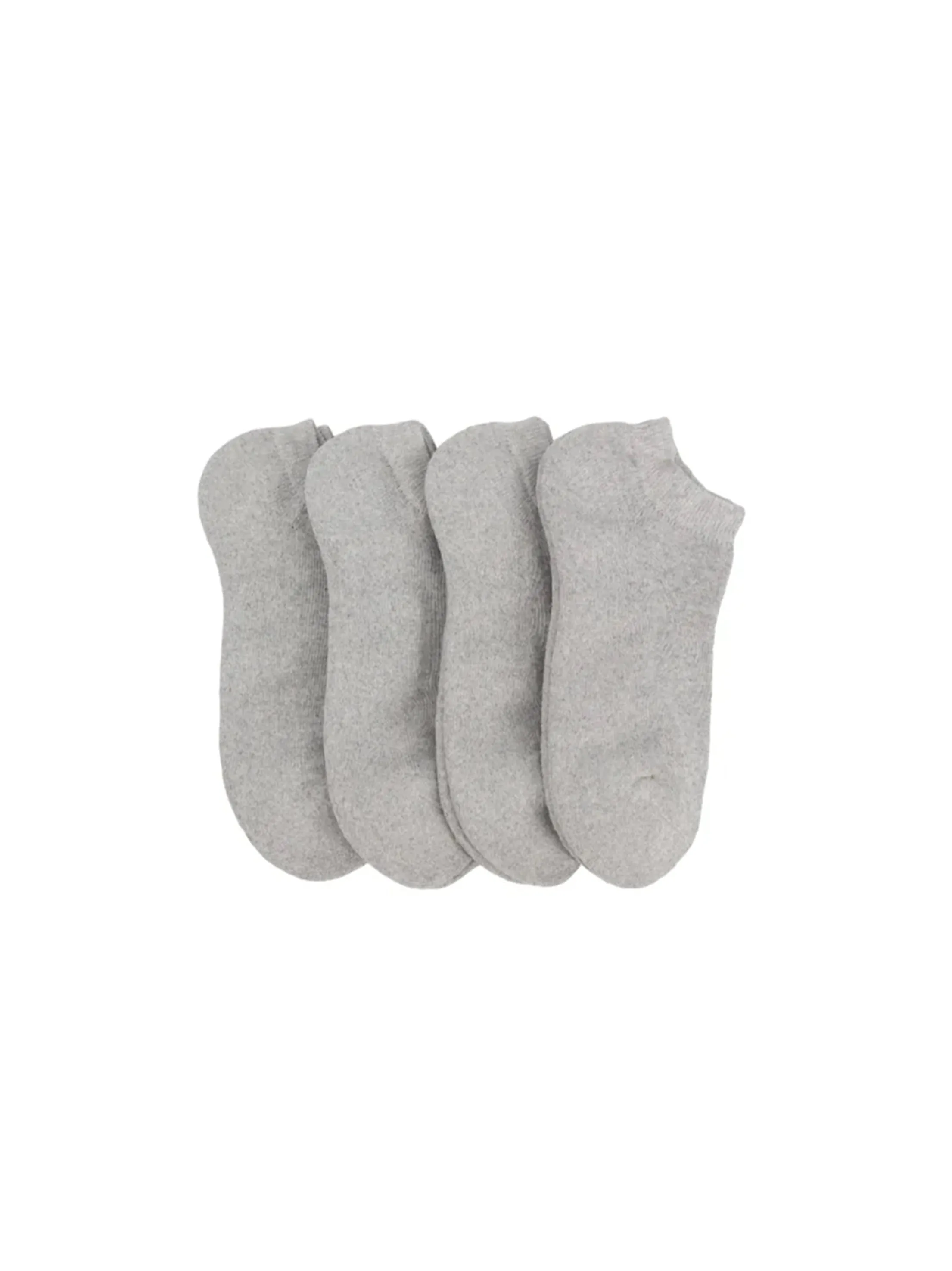 Men's 4 Pair Plain Solid Thick Socks,Light Grey