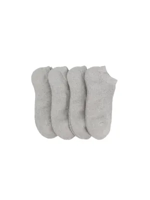 Men's 4 Pair Plain Solid Thick Socks,Light Grey