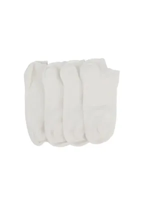 Men's 4 Pair Plain Solid Thick Socks,White