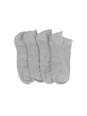 Men's 4 Pair Plain Solid Thin Socks,Light Grey
