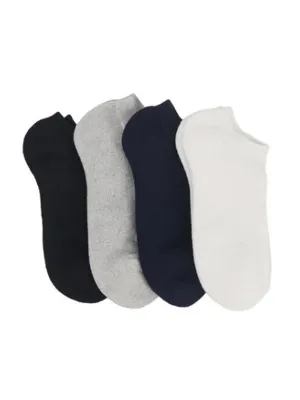 Men's 4 Pair Plain Solid Thin Socks,Multi