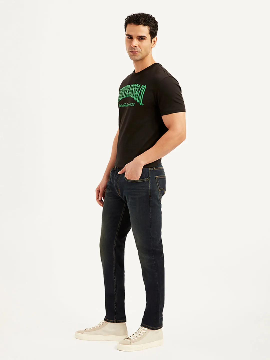 Men's 512 Blue Slim Tapered Fit Mid Rise Jeans LEVI'S