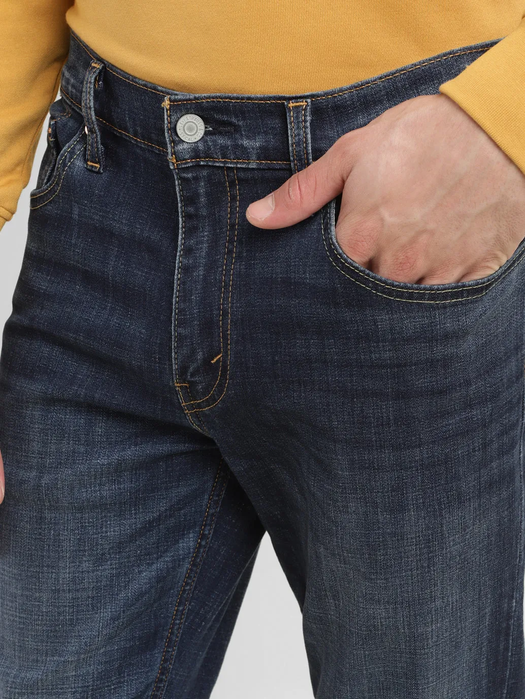 Men's 512 Dark Indigo Slim Tapered Fit Mid Rise Jeans LEVI'S