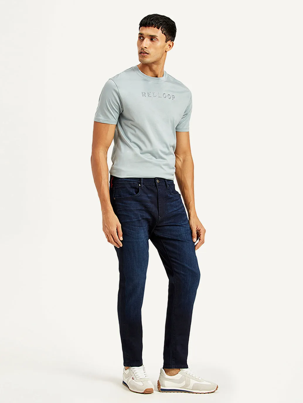 Men's 512 Navy Blue Slim Tapered Fit Mid Rise Jeans LEVI'S