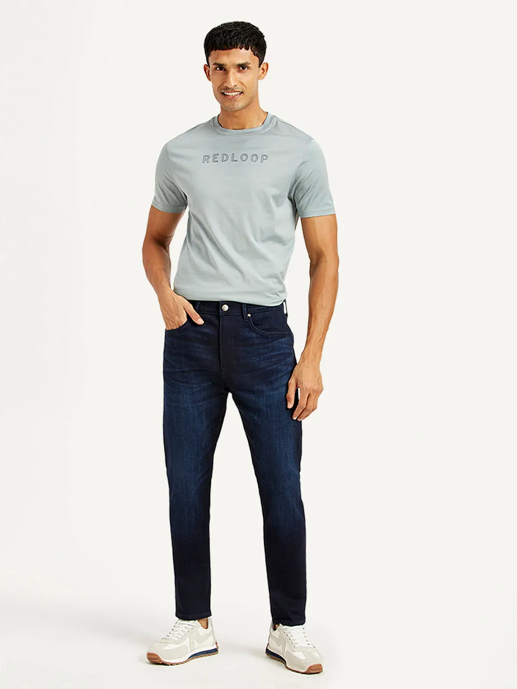 Men's 512 Navy Blue Slim Tapered Fit Mid Rise Jeans LEVI'S