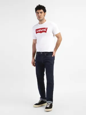 Men's 513 Blue Slim Straight Fit Mid Rise Jeans LEVI'S