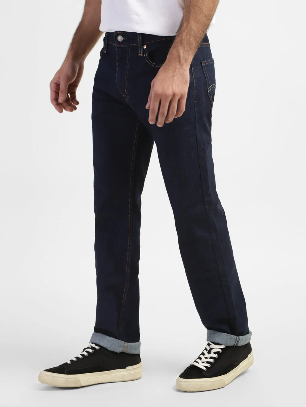 Men's 513 Blue Slim Straight Fit Mid Rise Jeans LEVI'S
