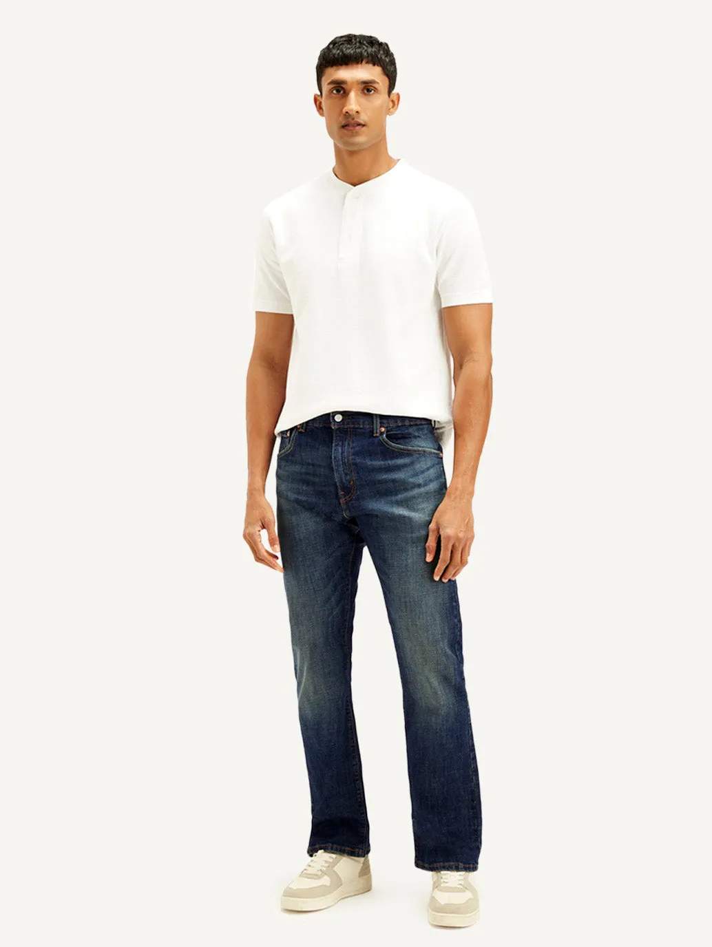 Men's 517 Dark Blue Bootcut Fit Mid Rise Jeans LEVI'S