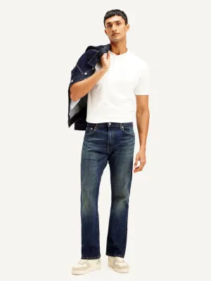 Men's 517 Dark Blue Bootcut Fit Mid Rise Jeans LEVI'S