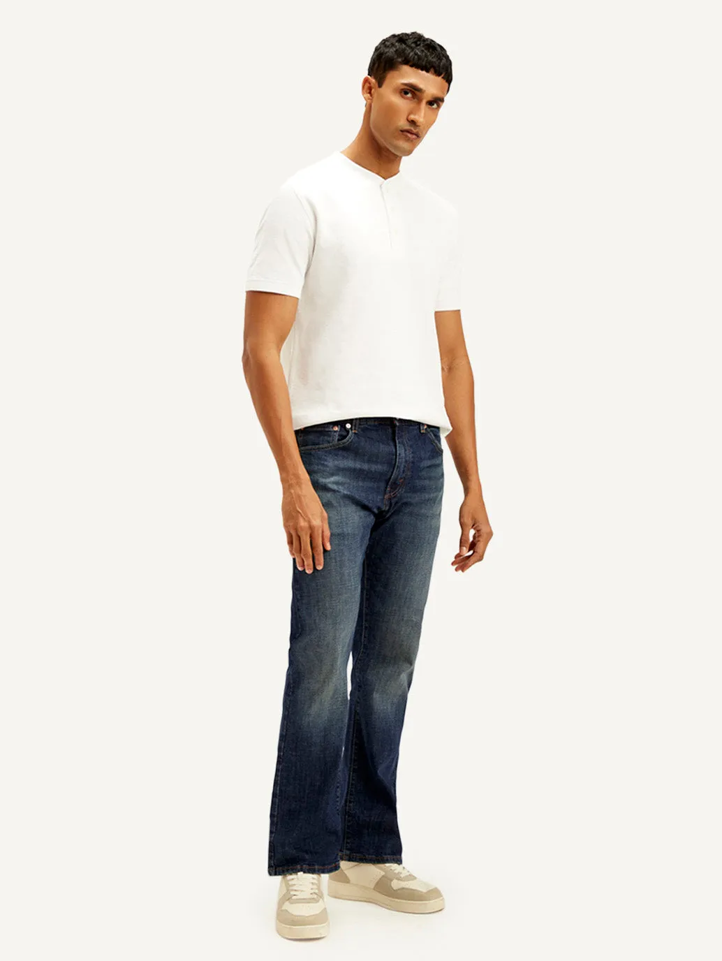 Men's 517 Dark Blue Bootcut Fit Mid Rise Jeans LEVI'S